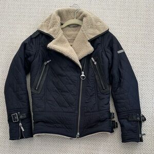 Barbour Navy Quilted Bomber Jacket size 4
